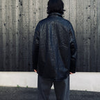 PLEATHER COAT #BLACK [LC8119]