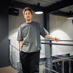 TECH MOCK NECK S/S TEE #CHARCOAL [BE-63025]