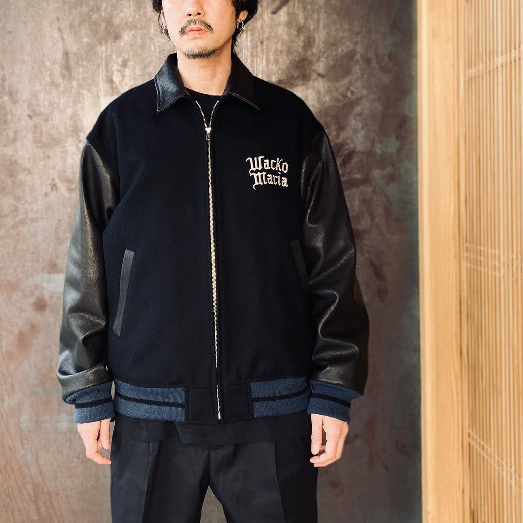 LEATHER VARSITY JACKET ( TYPE-1 ) #BLACK [26SS-WMO-BL05