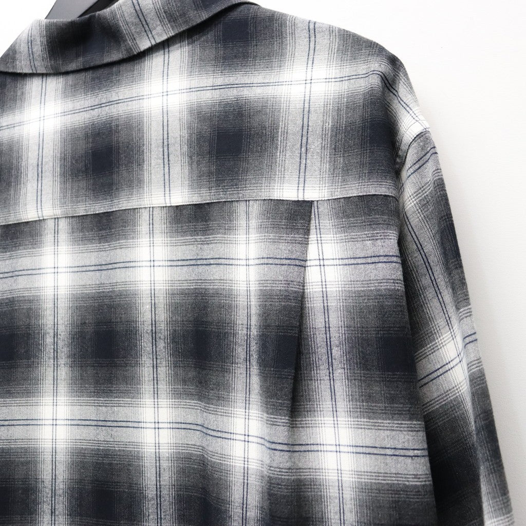 OMBRE CHECK OPEN COLLAR SHIRT L/S ( TYPE-1 ) #GRAY [26SS-WMS-OC11]