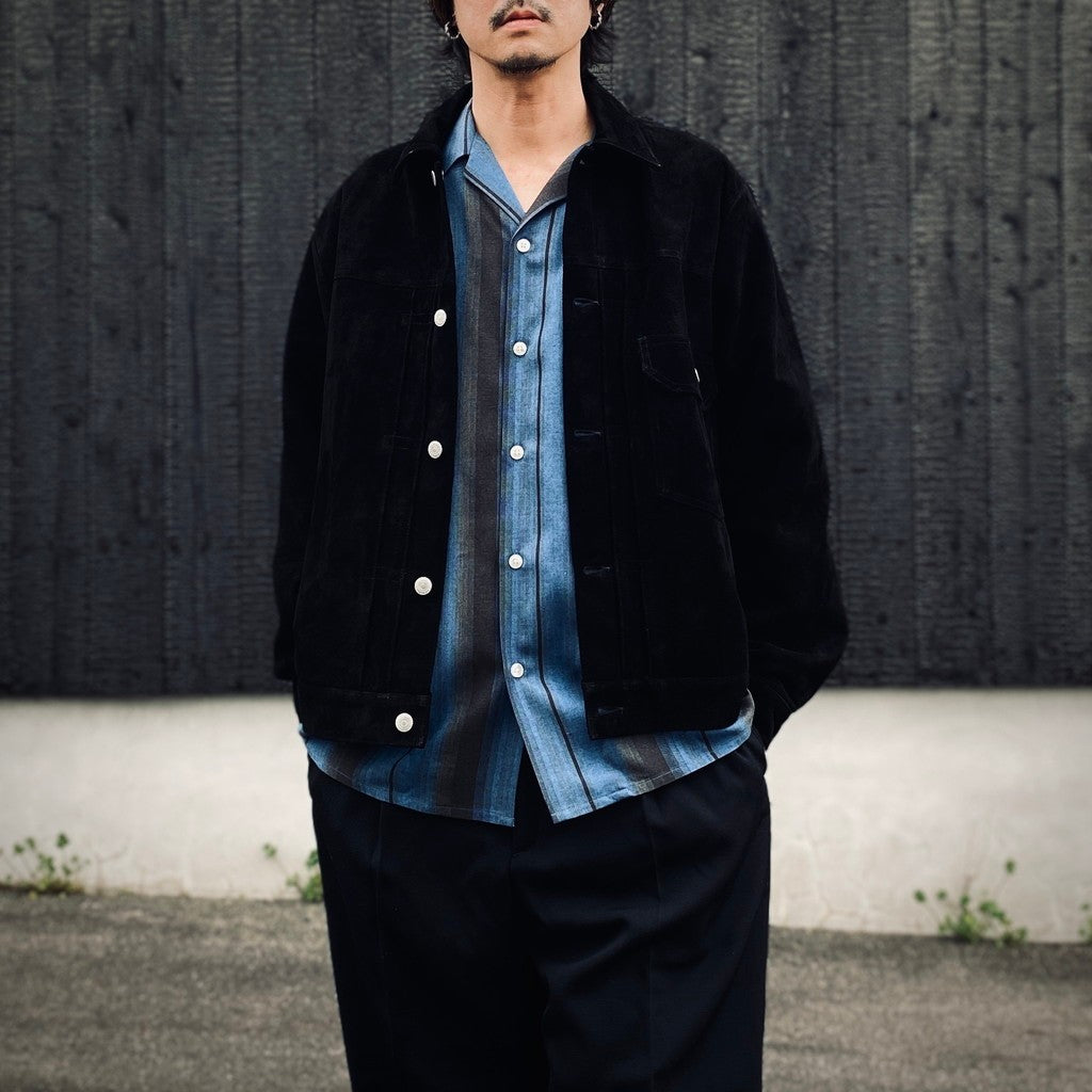 SUEDE LEATHER TRUCKER JACKET ( TYPE-2 ) #BLACK [26SS-WMO-BL04