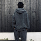 WASHED MIDDLE WEIGHT FULL ZIP HOODED SWEAT SHIRT #GRAY [26SS-WMC-SS04]