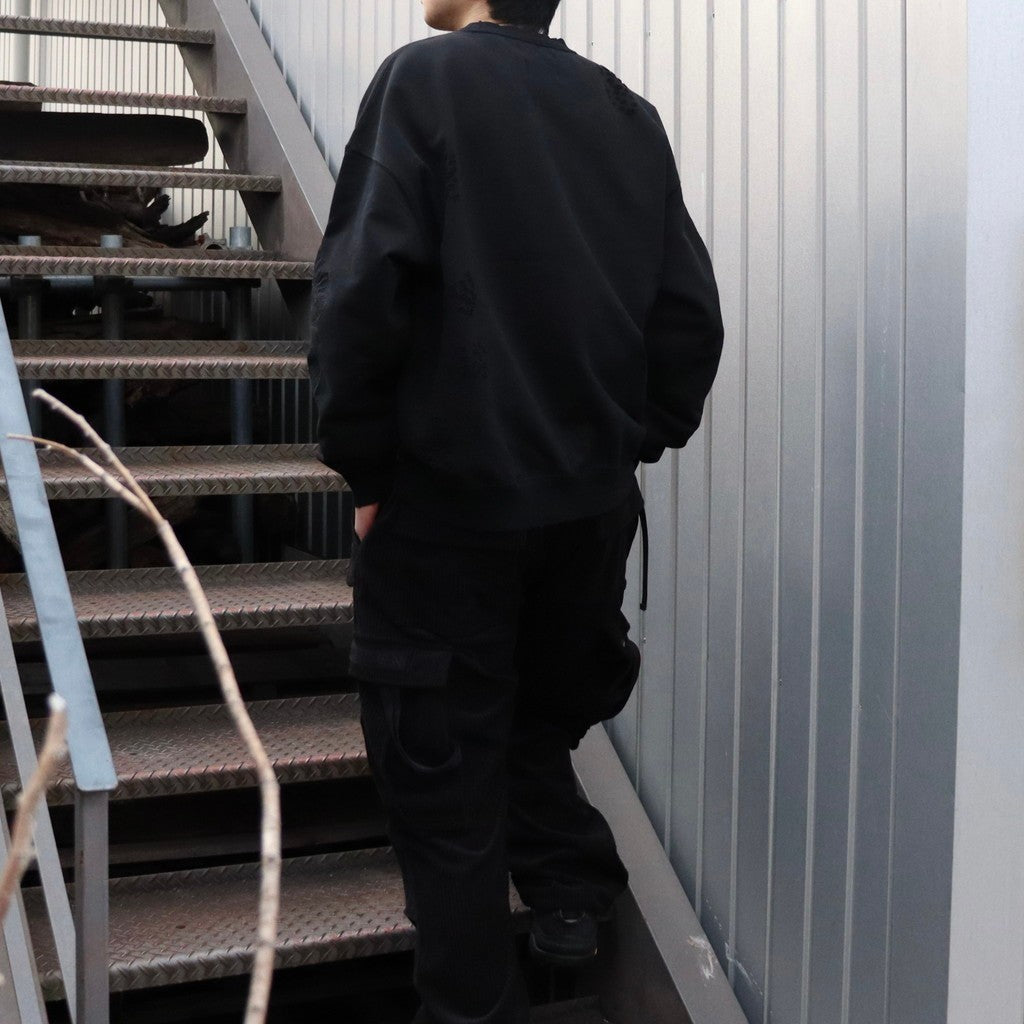 DELUXE | DAMAGE CREW SWEAT #Black [20TH-SW02]