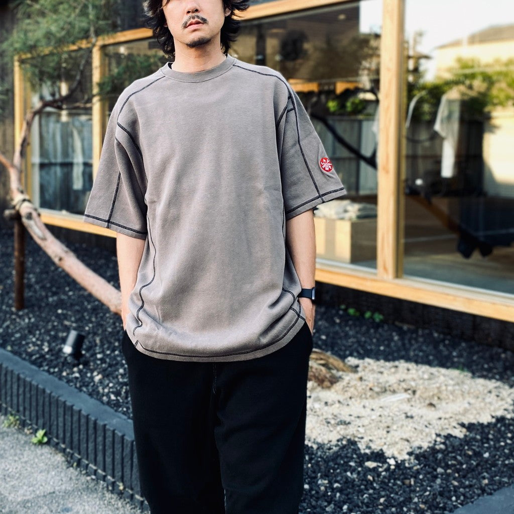 CREW NECK DBL KNIT SHORT SLEEVE #CHARCOAL [CES27CS16