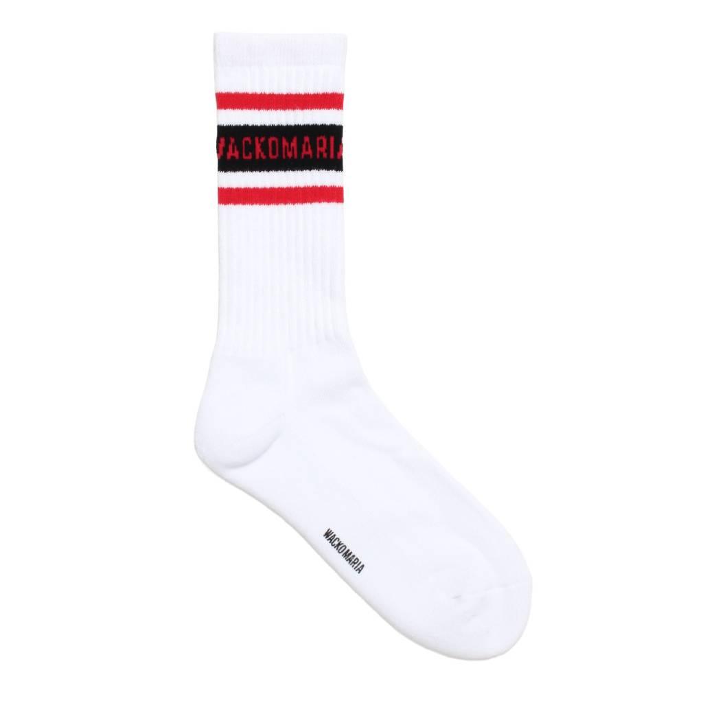 SKATER SOCKS ( TYPE-2 ) #WHITE-RED [26FW-WMA-SO02]