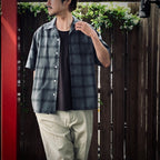 OMBRE CHECK OPEN COLLAR SHIRT S/S ( TYPE-3 ) #GRAY [25SS-WMS-OC20]