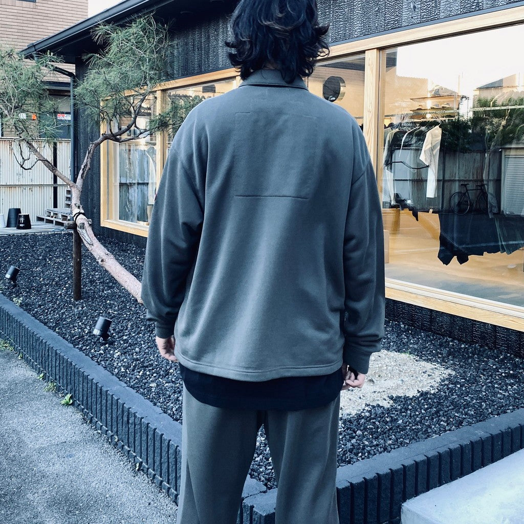 PE JERSEY COLLARED ZIP UP #CHARCOAL [CES29CS19]