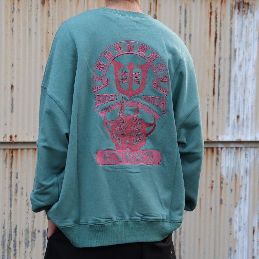 TIGER MATCH EMBLEM CREW SWEAT #Turquoise [25FW_SW04]