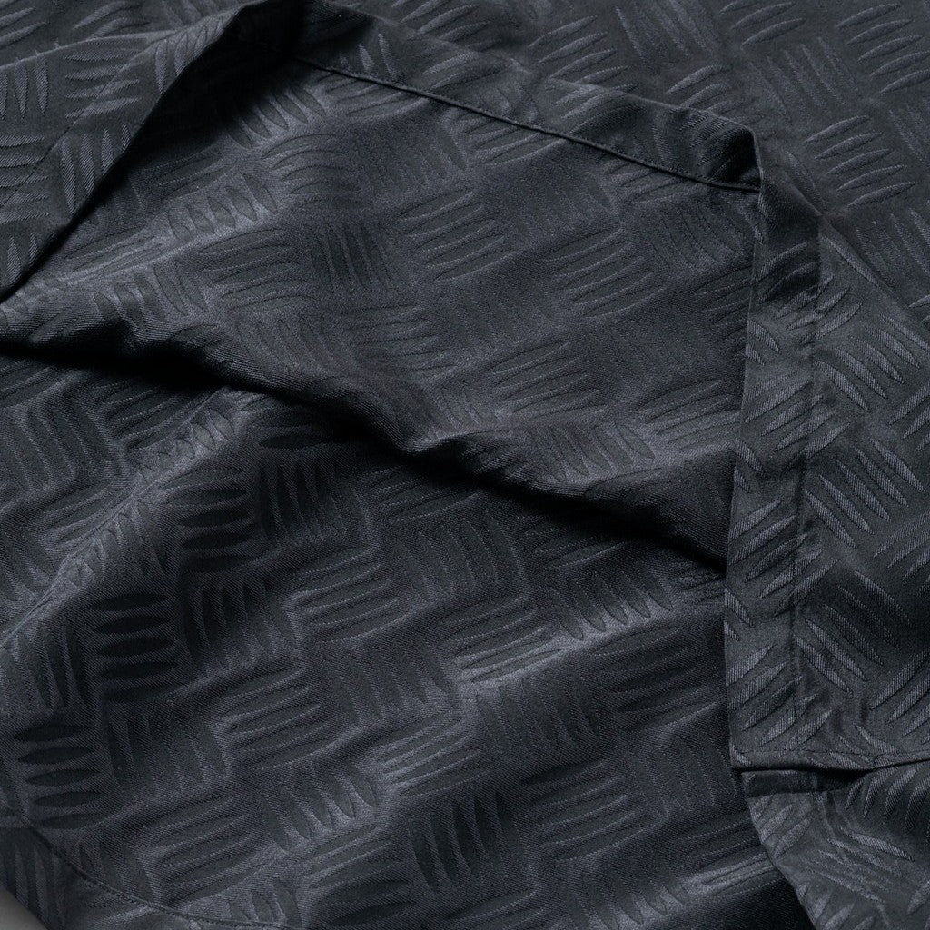 CHECKER PLATE HALF ZIP SHIRT #BLACK [SS24-S03]