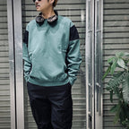 SIDE COLOR CREW NECK #GREEN [CES26CS05]