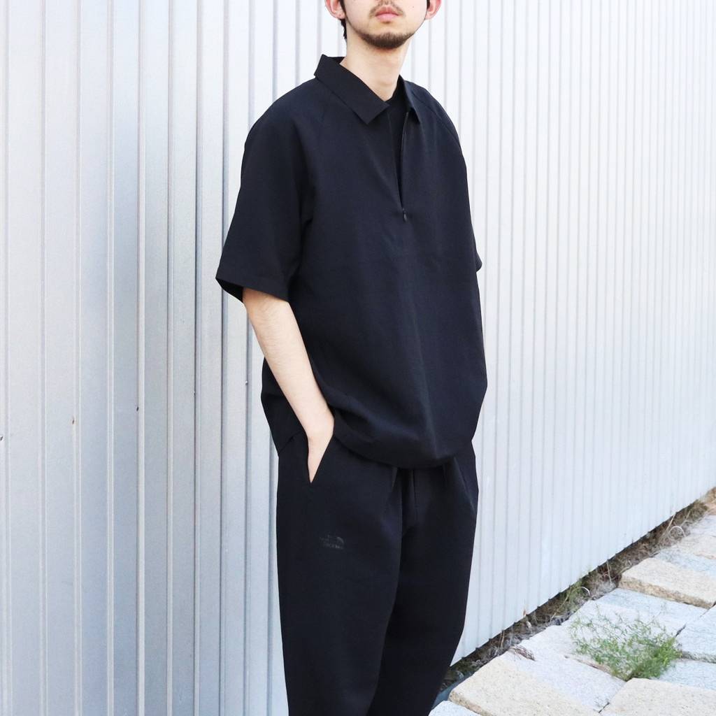 Tranquil S/S Zip Polo Shirt #K / ブラック [NT22660]