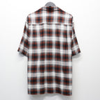 OMBRE CHECK OPEN COLLAR SHIRT S/S ( TYPE-2 ) #BROWN [26SS-WMS-OC10]