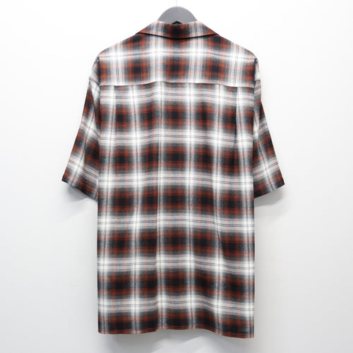 OMBRE CHECK OPEN COLLAR SHIRT S/S ( TYPE-2 ) #BROWN [26SS-WMS-OC10]
