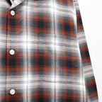 OMBRE CHECK OPEN COLLAR SHIRT L/S ( TYPE-1 ) #BROWN [26SS-WMS-OC11]