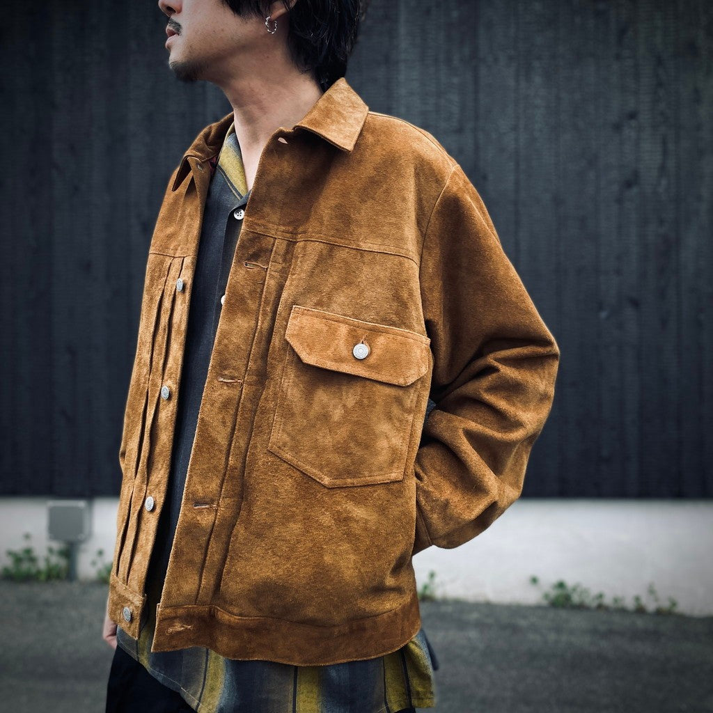 SUEDE LEATHER TRUCKER JACKET ( TYPE-2 ) #BEIGE [26SS-WMO-BL04]