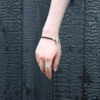 Round Leather Bracelet -Black- #SILVER [XOLB004L-BLK]