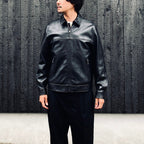 SINGLE RIDERS LEATHER JACKET ( TYPE-2 ) #BLACK [26FWE-WMO-BL04]