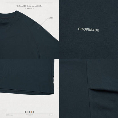 「X_Model-03」 Just A Normal L/S Tee #MARINE [GOOPI-24AW-NOV-01]