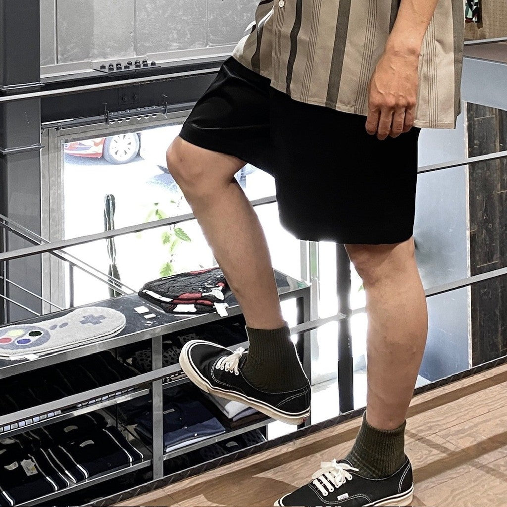 DOUBLE PLEATED CHINO SHORT TROUSERS #BLACK [24SS-WMP-PT12]