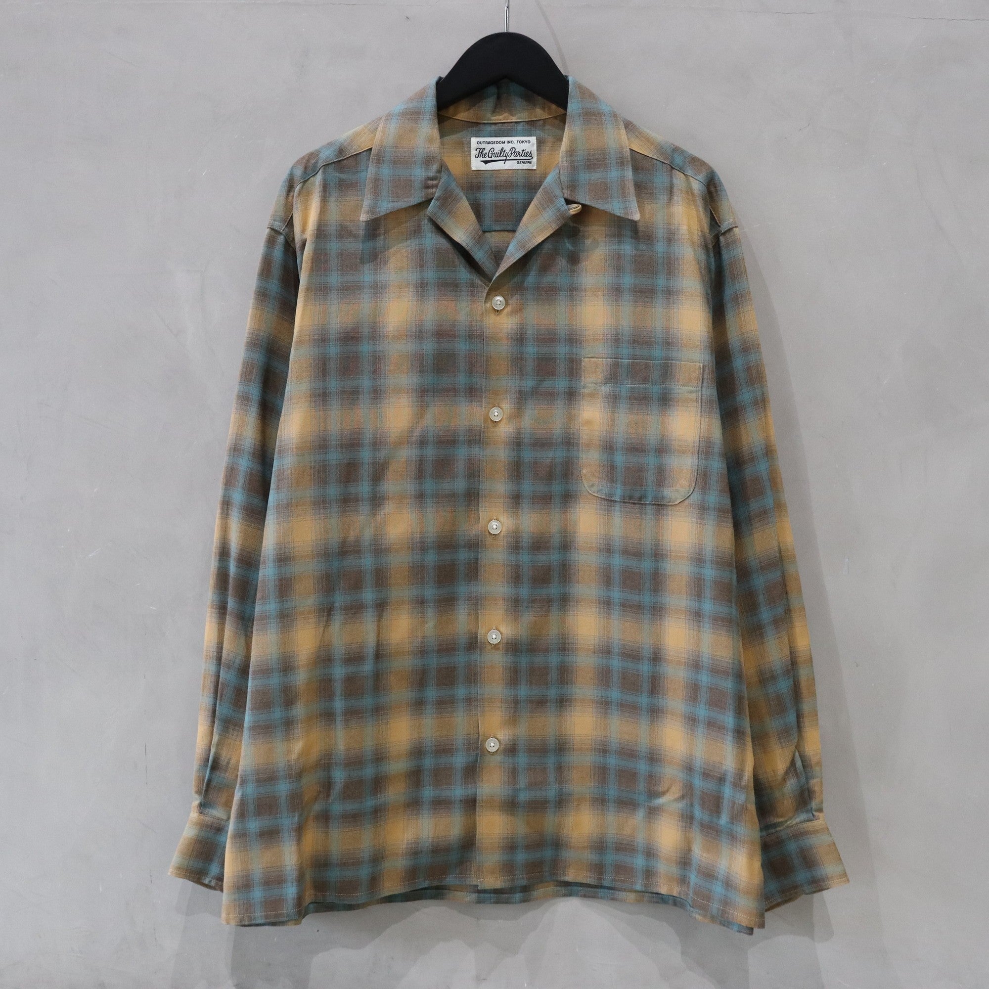 OMBRE CHECK OPEN COLLAR SHIRT L/S ( TYPE-2 ) #BROWN [24FW-WMS-OC02]