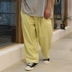 2TUCK WIDE CUT&SEW PANTS #L-YELLOW [AY-1027]