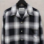OMBRE CHECK OPEN COLLAR SHIRT L/S ( TYPE-1 ) #GRAY [24FW-WMS-OC01]