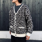 LEOPARD MOHAIR JACQUARD CARDIGAN #WHITE [26FW-WMK-KN17]
