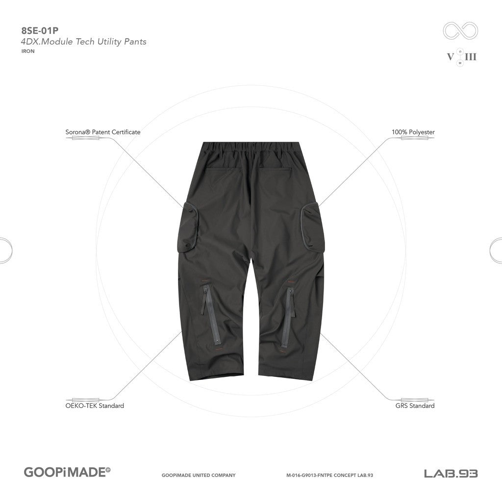 "8SE-01P" 4DX.Module Tech Utility Pants #IRON [GOOPI-24AW-OCT-03]