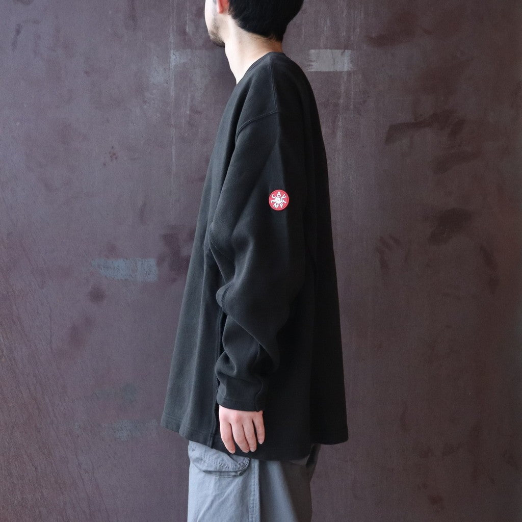 SIDE SEAM DBL KNIT LONG SLEEVE #BLACK [CES29CS22] - cocorozashi