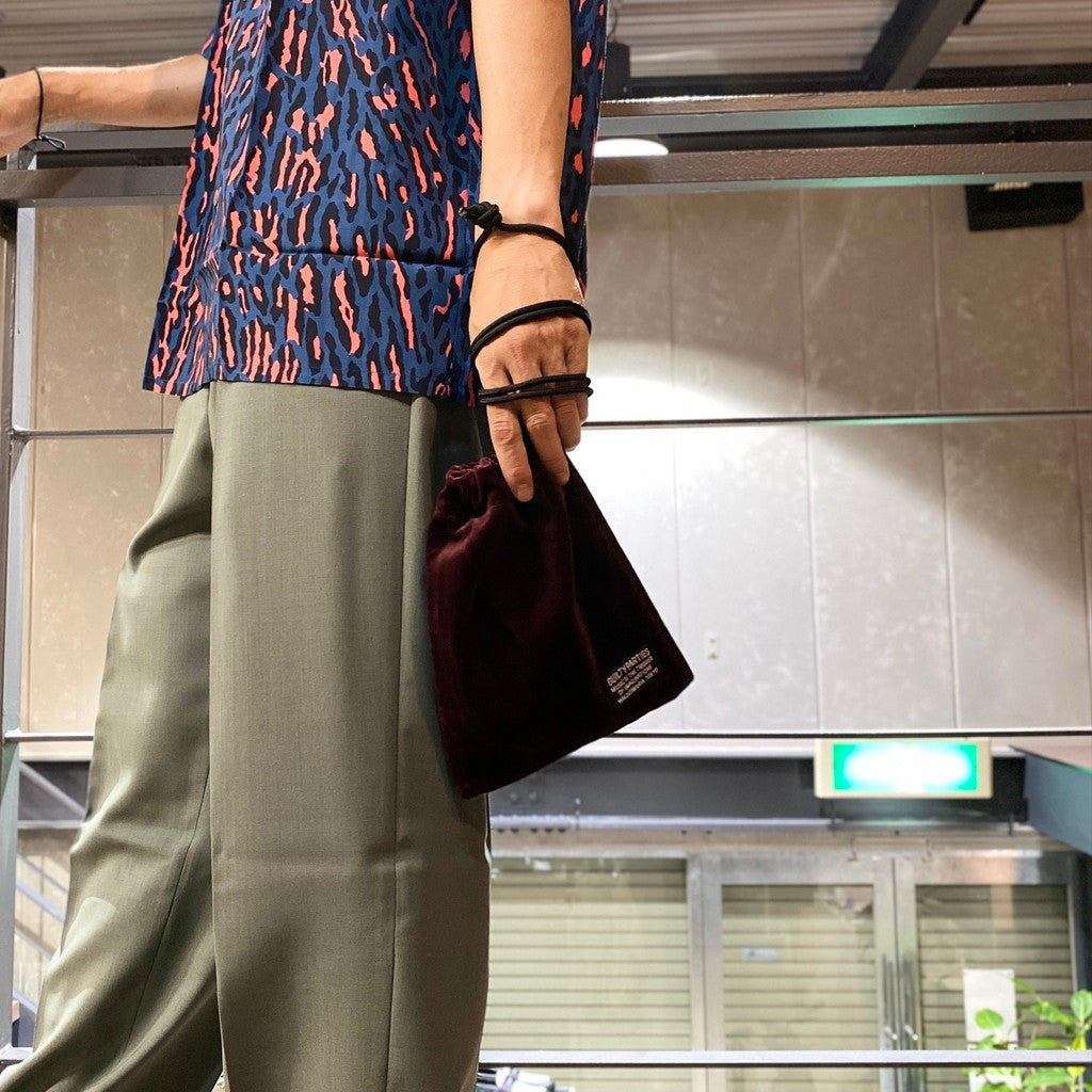 VELVET SHOULDER POUCH #BURGUNDY [24FWE-WMA-BG01]