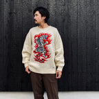 TIM LEHI | INTARSIA CREW NECK SWEATER #WHITE [22FW-WMK-KN22]