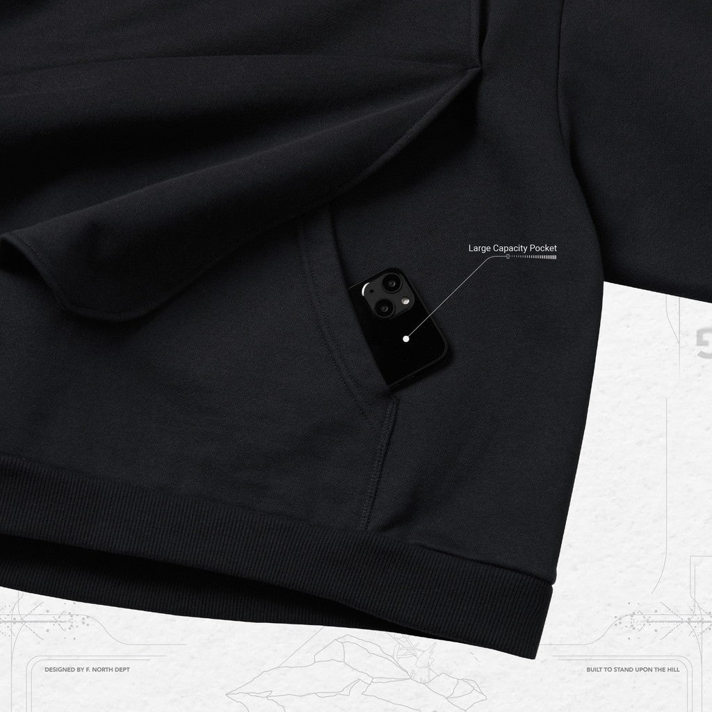 G7-H3 "Mantle" Double-Layer Hoodie #BLACK [GOOPI-23AW-JAN-03]