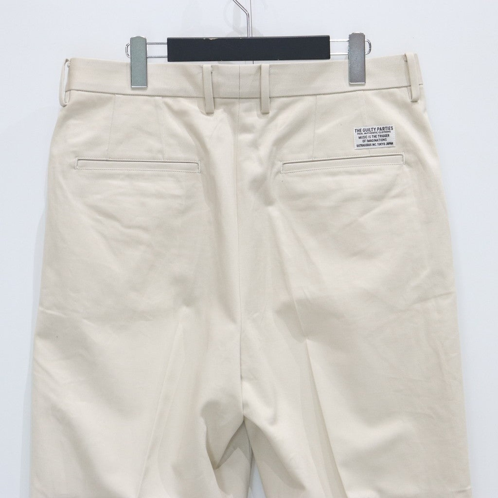 DOUBLE PLEATED CHINO TROUSERS #L-BEIGE [25SS-WMP-PT13]