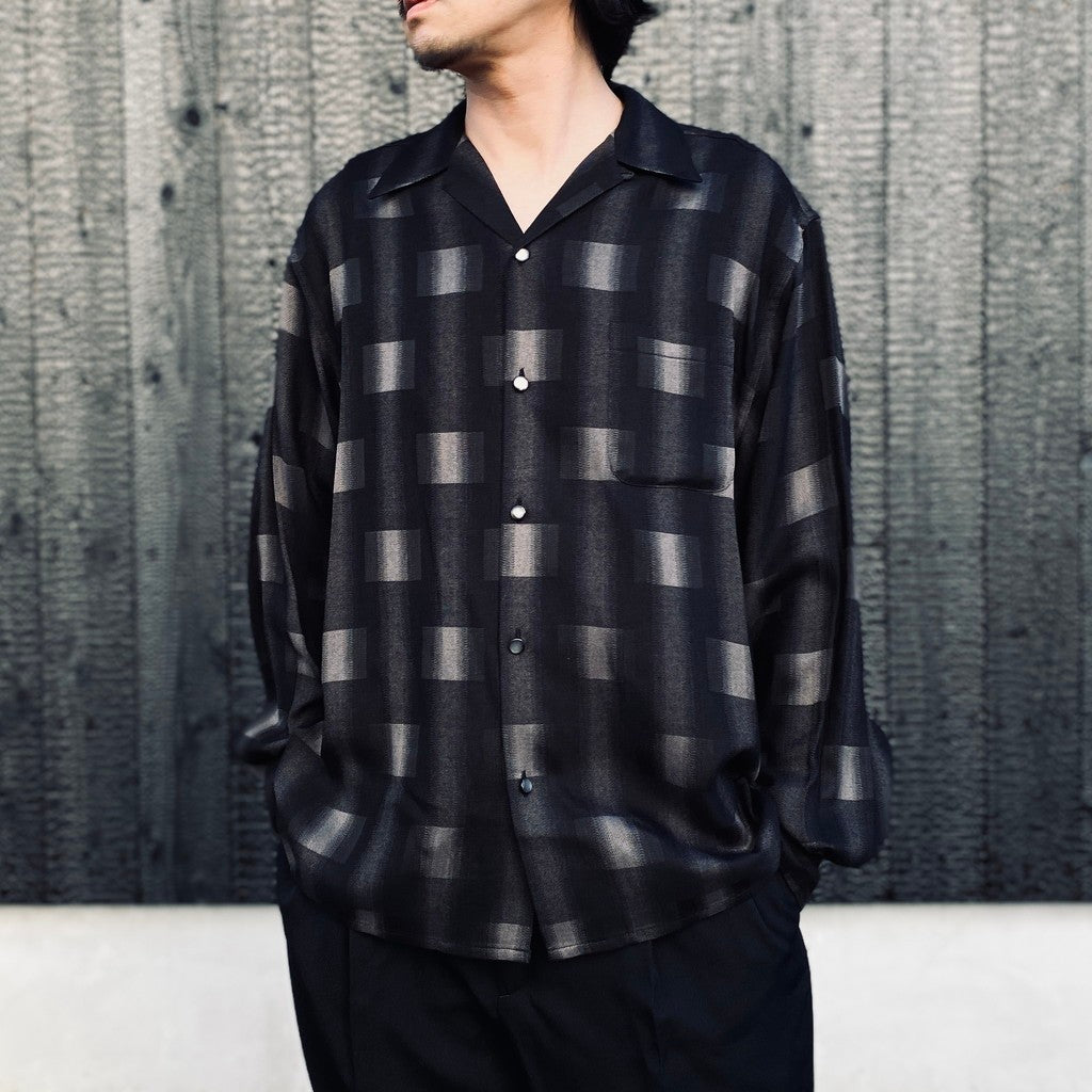 OMBRE CHECK OPEN COLLAR SHIRT L/S ( TYPE-2 ) #GRAY [26FW-WMS-OC02]