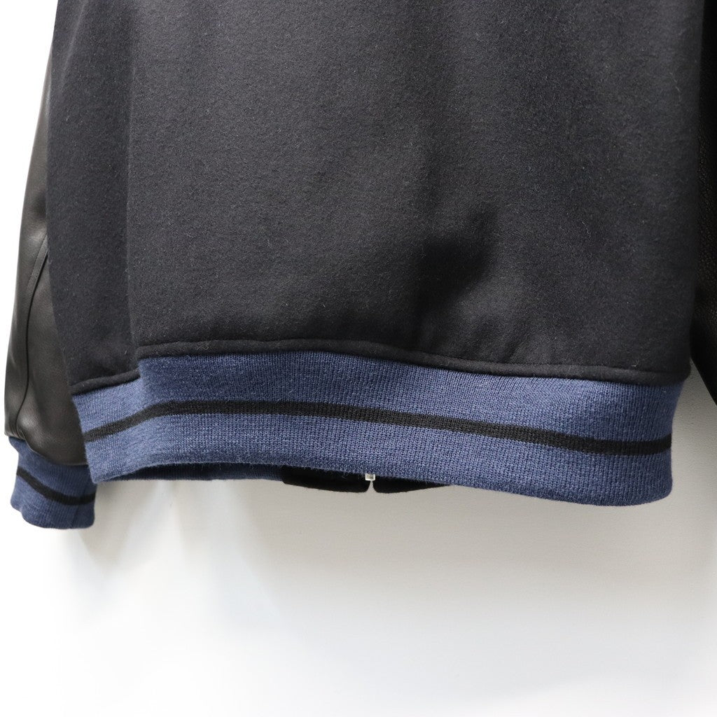 LEATHER VARSITY JACKET ( TYPE-1 ) #BLACK [26SS-WMO-BL05]