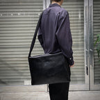 TECH LEATHER BIG SHOULDER TOTE #BLACK [FLE36251B0001]