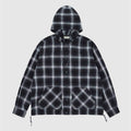 Ombre Plaid Hooded Shirt #Black Plaid [SD26S-SH03]