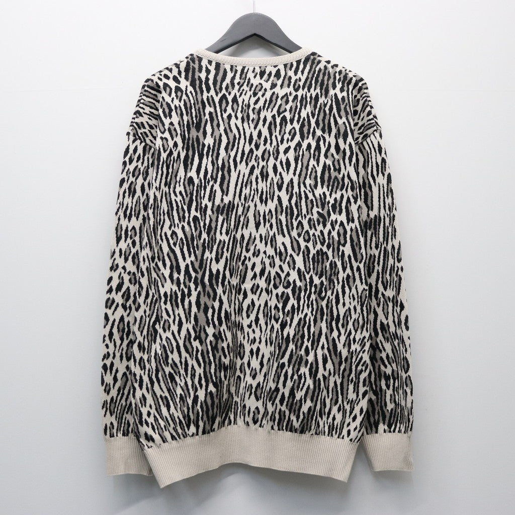 LEOPARD JACQUARD CARDIGAN ( TYPE-2 ) #IVORY [26SS-WMK-KN18]