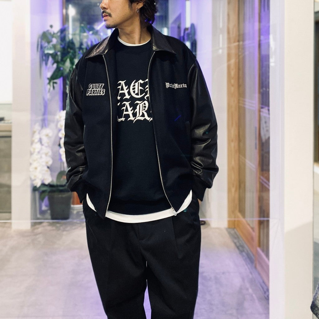 LEATHER VARSITY JACKET (TYPE-1) #BLACK [25FW-WMO-BL12]