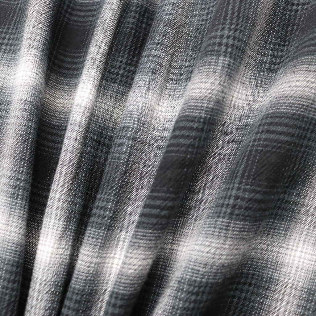 Ombre Plaid Hooded Shirt #Black Plaid [SD26S-SH03]