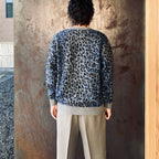 LEOPARD MOHAIR CREW NECK SWEATER #GRAY [25FW-WMK-KN07]