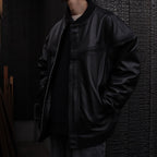 LEATHER DERBY JACKET #BLACK [tc25f001]
