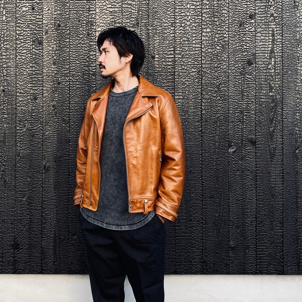 DOUBLE RIDERS LEATHER JACKET (TYPE-1) #BROWN [24FW-WMO-BL03]