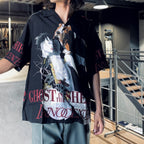 GHOST IN THE SHELL 2 INNOCENCE | Ghost in the Shell | S/S HAWAIIAN SHIRT -TYPE 1- #BLACK [INNOCENCE-WM-HI01]