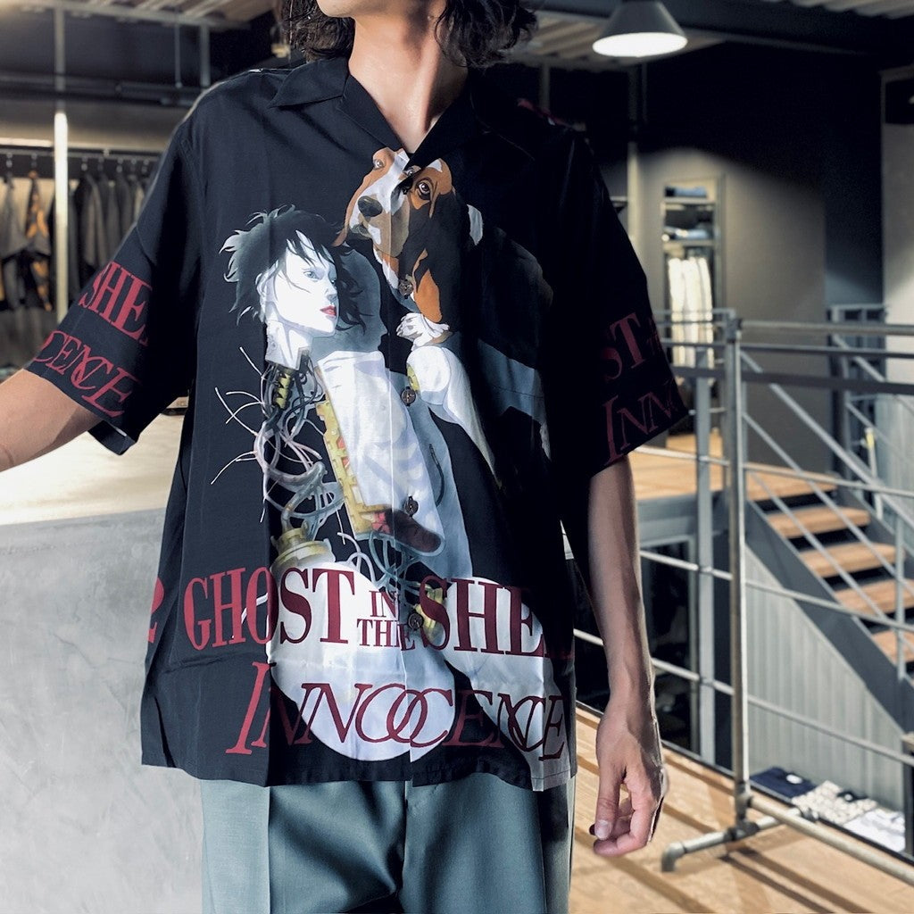 GHOST IN THE SHELL 2 INNOCENCE | Ghost in the Shell | S/S HAWAIIAN SHIRT -TYPE 1- #BLACK [INNOCENCE-WM-HI01]