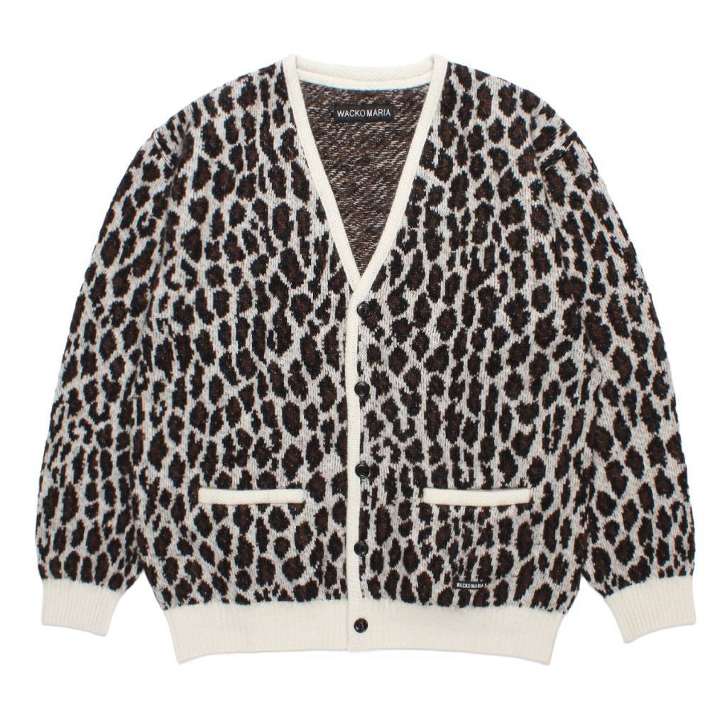 LEOPARD MOHAIR JACQUARD CARDIGAN #WHITE [26FW-WMK-KN17]