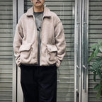 COLLARED BOA ZIP UP #KHAKI [CES26CS18]