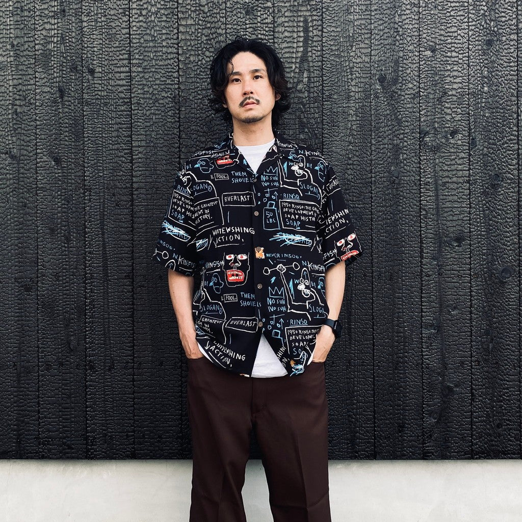 JEAN-MICHEL BASQUIAT | S/S HAWAIIAN SHIRT ( TYPE-1 ) #ONE [BASQUIAT-WM-HI25]