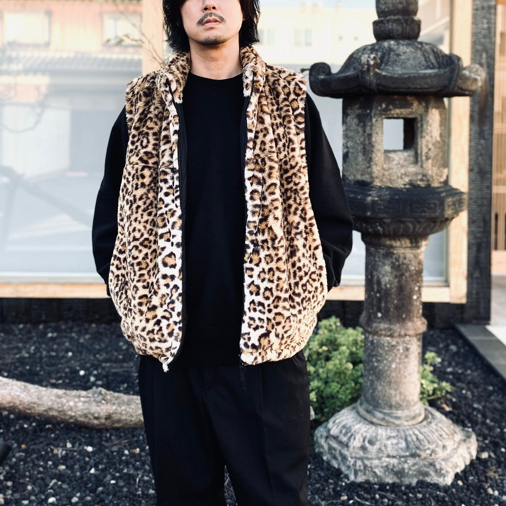 WILD THINGS | LEOPARD FUR HAPPY VEST ( TYPE-1 ) #BEIGE [26FW-WMO-WT05]