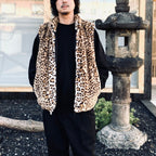 WILD THINGS | LEOPARD FUR HAPPY VEST ( TYPE-1 ) #BEIGE [26FW-WMO-WT05]